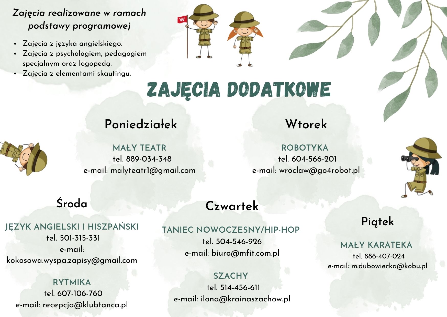 Oferta zajęć na str.